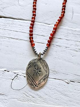 Collar medallón cornalina | 342