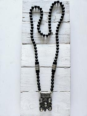 Collar onix y cruz Bereber big | 291 | Bohemian Barcelona, freespirit, lifestyle.