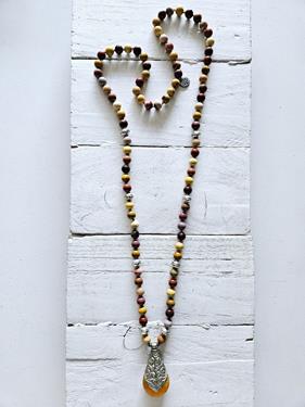 Collar Jaspe y colgante ámbar | 1112 | Bohemian Barcelona, freespirit, lifestyle.