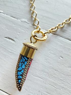 Gargantilla eslabones aro y colmillo golden | 573 | Bohemian Barcelona, freespirit, lifestyle.