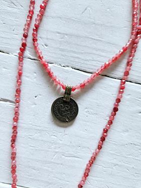 Collar doble vuelta mini pink  | 267