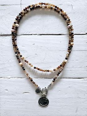 Collar doble brown y moneda | 717 | Bohemian Barcelona, freespirit, lifestyle.