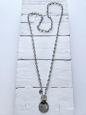 Cadena eslabones aro y moneda silver | 573 | Bohemian Barcelona, freespirit, lifestyle.