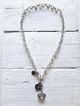 Cadena eslabones corazón y moneda | 408