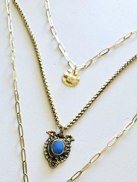 Gargantilla doble golden vintage turquesa | 1118 | Bohemian Barcelona, freespirit, lifestyle.