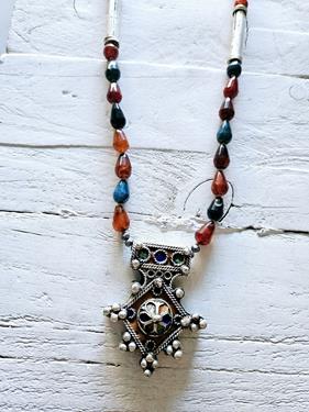 Collar gotas multicolor y cruz bereber | 291 | Bohemian Barcelona, freespirit, lifestyle.
