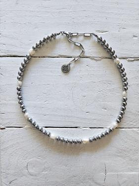 Choker Jackie hematites y perlas  | JAC202 | Bohemian Barcelona, freespirit, lifestyle.