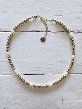 Choker Jackie hematites y perlas Golden | JAC202 | Bohemian Barcelona, freespirit, lifestyle.