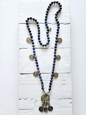 Collar lapis y monedas  | CO-O1625 | Bohemian Barcelona, freespirit, lifestyle.
